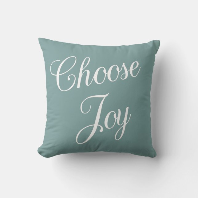 Aquamarin Choose Joy Bible Verse Kissen (Vorderseite)