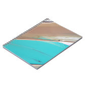 Aquamarin Chrome Abstrakt Retro Shine Notebook Notizblock (Linke Seite)