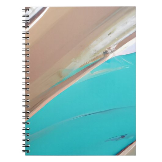 Aquamarin Chrome Abstrakt Retro Shine Notebook Notizblock (Vorderseite)