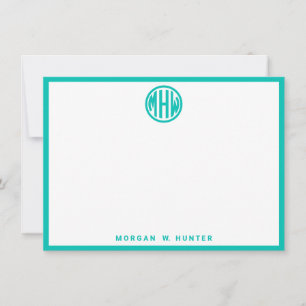 Aquamarin Circle Monogram Schriftart DIY BG Dankeskarte