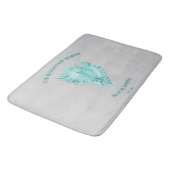 Aquamarin Conch Muschel Bath Mat Badematte (Schrägansicht)