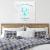Aquamarin Conch Muschel Canvas Print Leinwanddruck (Insitu (Schlafzimmer))