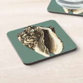 Aquamarin Conch-Muschel Getränkeuntersetzer (Linke Seite)