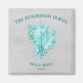 Aquamarin Conch Muschel Magnet (Vorne)