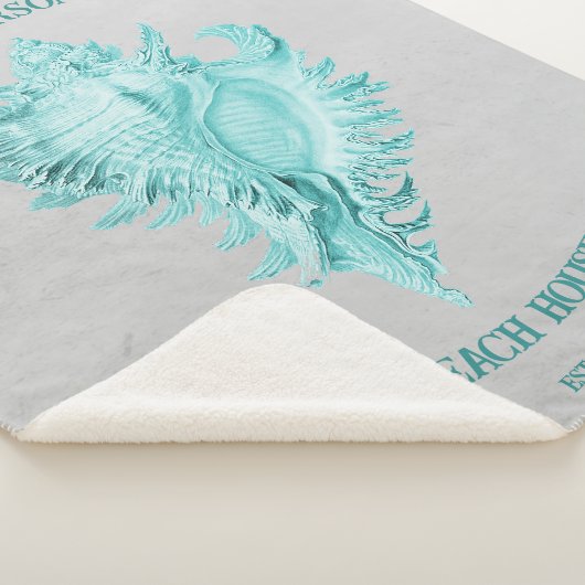 Aquamarin Conch Muschel Sherpa Blanket Sherpadecke (3/4)