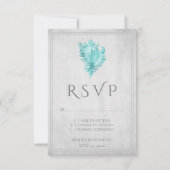 Aquamarin Conch Muschel Wedding RSVP Card Karte (Vorderseite)