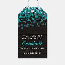 Aquamarin Confetti Graduate Vielen Dank Abschluss  Geschenkanhänger