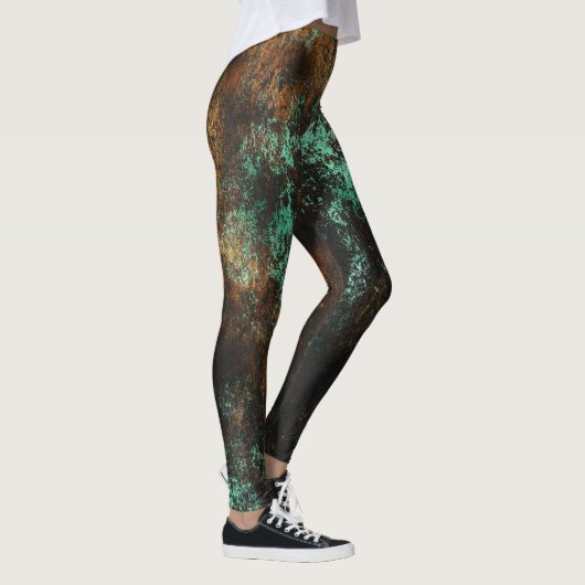 Aquamarin Cooper Patina Metallic Leggings (Rechts)