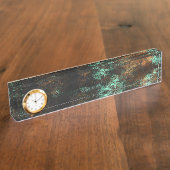 Aquamarin Cooper Patina Metallic Namensplakette (Seite)