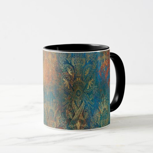 Aquamarin Cooper Patina Tasse (VorderseiteRechts)