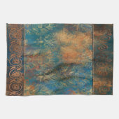 Aquamarin Cooper Patina Turquoise Geschirrtuch (Horizontal)