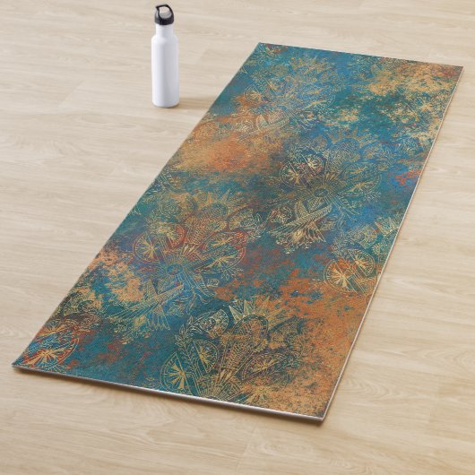 Aquamarin Cooper Patina Yogamatte (Beispiel)