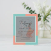 Aquamarin & Coral 2-Foto-Budget Einladung zur Hoch (Stehend Vorderseite)