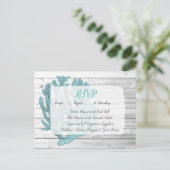 Aquamarin Coral UAWG Wedding Postcard Postkarte (Stehend Vorderseite)