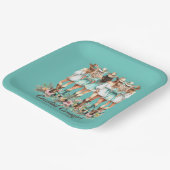 Aquamarin Cowgirl Bridesmaids Square Teller (Gewinkelt)