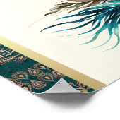 Aquamarin Cream Anand Karaj Wedding Willkommenszei Poster (Ecke)