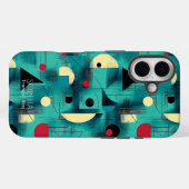 Aquamarin & Cream Tranquil Geometric Art Phone Cas Case-Mate iPhone Hülle (Rückseite (Horizontal))