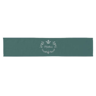 Aquamarin Crown Wappen Personalisiert Kurzer Tischläufer