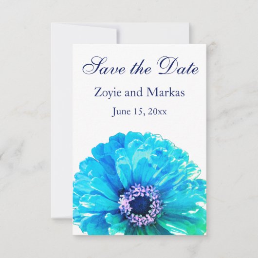 Aquamarin Daisy - Save the Date (Vorderseite)