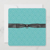 Aquamarin Damask Foto Sweet 16 Party Einladung (Rückseite)