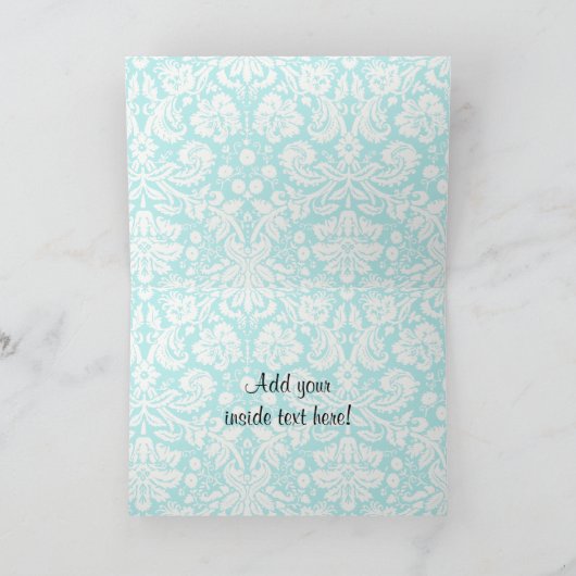 Aquamarin Damask Reittier Karte (Innenseite)