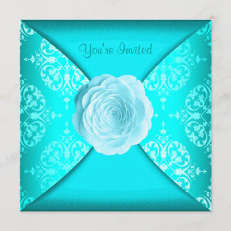Aquamarin Damask Rose Aquamarin Blue Jeden Anlaß Einladung
