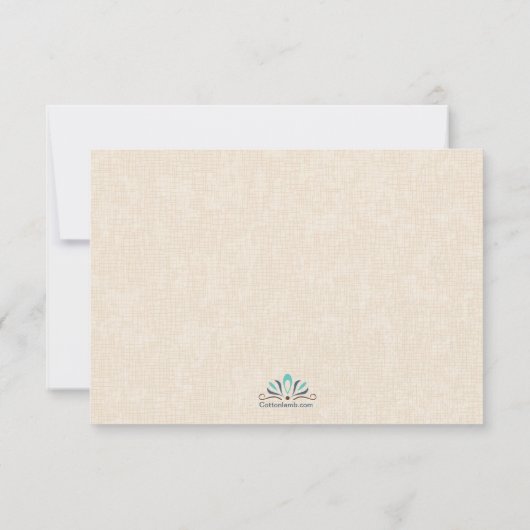 Aquamarin danke flache Karte (Rückseite)