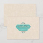 Aquamarin danke flache Karte (Vorne/Hinten)