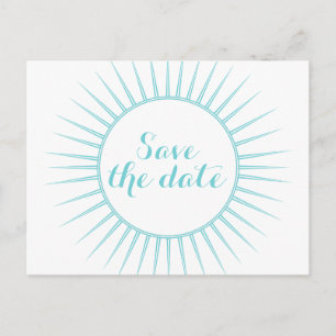 Aquamarin Deko Retro Save the Date Postkarte