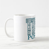 Aquamarin denken Sie positive Tasse (Links)