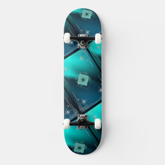 Aquamarin & Diamanten Skateboard (Vorderseite)