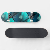 Aquamarin & Diamanten Skateboard (Horizontal)
