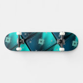 Aquamarin & Diamanten Skateboard (Horizontal)