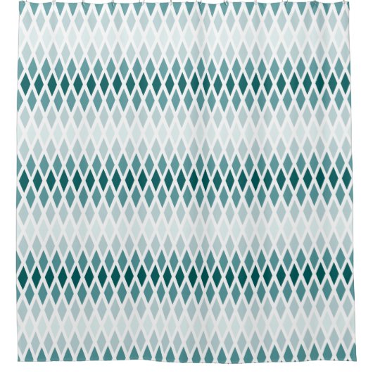 Aquamarin Diamond Ombre Duschvorhang (Vorderseite)