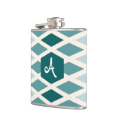 Aquamarin Diamond Ombre Monogram Flachmann (Links)