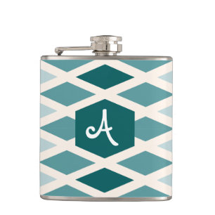 Aquamarin Diamond Ombre Monogram Flachmann