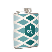 Aquamarin Diamond Ombre Monogram Flachmann (Rechts)