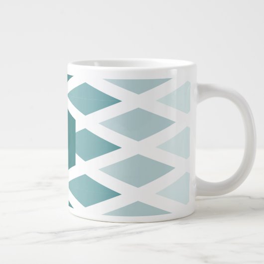 Aquamarin Diamond Ombre Monogram Jumbo-Tasse (Rechts)