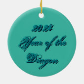 Aquamarin Dragon zu Keramik Ornament (Hinten)