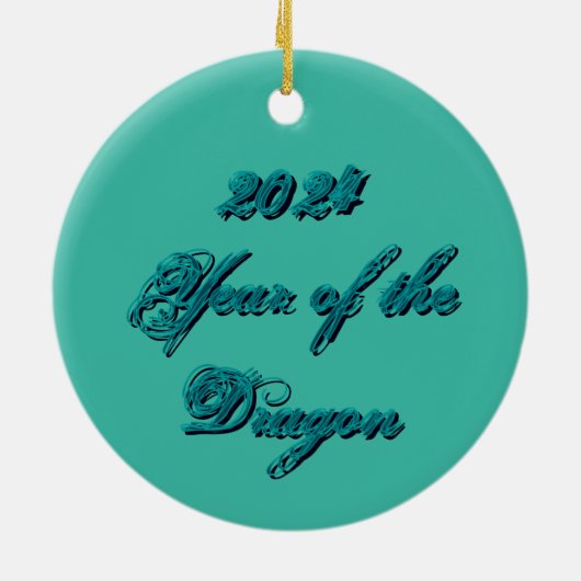 Aquamarin Dragon zu Keramik Ornament (Hinten)