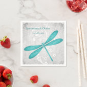 Aquamarin Dragonfly Brautparty Napkin Serviette (Beispiel)