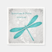 Aquamarin Dragonfly Brautparty Napkin Serviette (Vorderseite)