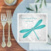 Aquamarin Dragonfly Brautparty Napkin Serviette