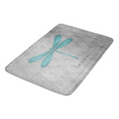 Aquamarin Dragonfly Damask Badematte (Schrägansicht)