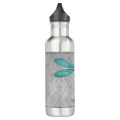 Aquamarin Dragonfly Damask Edelstahlflasche (Links)