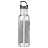 Aquamarin Dragonfly Damask Edelstahlflasche (Rückseite)