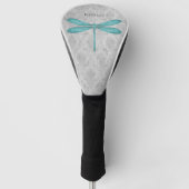 Aquamarin Dragonfly Damask Golf Headcover (Vorderseite)