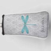 Aquamarin Dragonfly Damask Golf Headcover (Vorderseite)