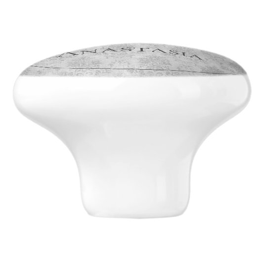 Aquamarin Dragonfly Damask Keramikknauf (Seitenansicht)