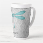 Aquamarin Dragonfly Damask Milchtasse (Rechte Ecke)